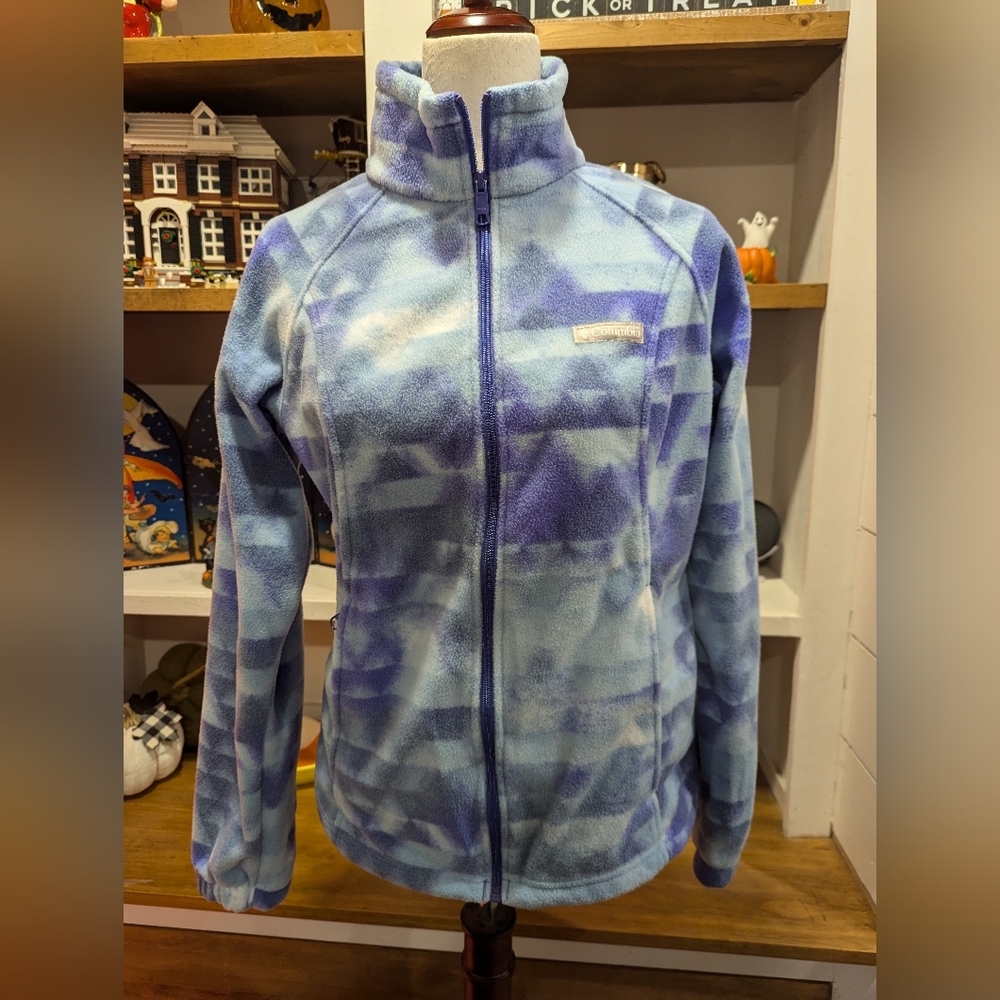 Columbia Women's Benton Springs Sherpa Full Zip Pockets Purple Jacket  Medium